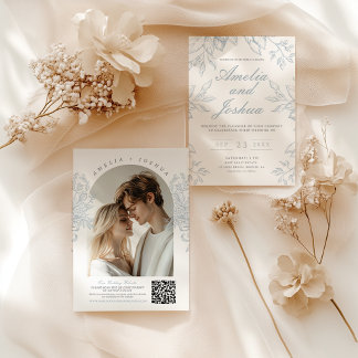 Convite Arca Floral de Fotografia Francesa Elegante com có