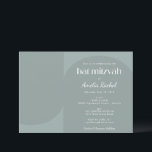 Convite Arca Geométrica Moderna com Bat Teal Mitzvah<br><div class="desc">Convite Mitzvah para Bat Teal Dusty Geométrico Moderno Minimalista</div>