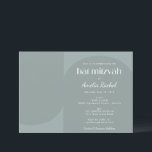 Convite Arca Geométrica Moderna com Bat Teal Mitzvah<br><div class="desc">Convite Mitzvah para Bat Teal Dusty Geométrico Moderno Minimalista</div>