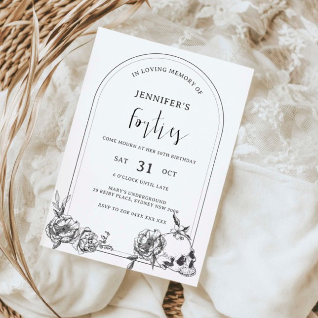 Convite Arca gótica traçada 50ª Festa de aniversário (Criador carregado)