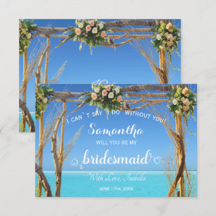 Convite Arch Bridesmaid de Casamento de Praia no Oceano Fl