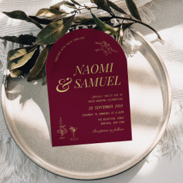 Convite Arch Burgundy Chartreuse Casamento