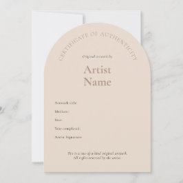 Convite Arch Certificate of Authenticity Art Modelo
