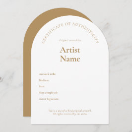 Convite Arch Certificate of Authenticity Art Modelo