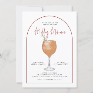 Convite Arch Chá de panela Mimosas minimalista