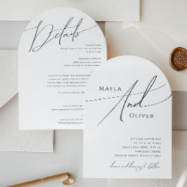 Convite Arch De Script Whimsical Tudo Em Um Casamento
