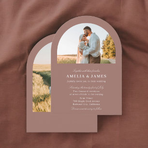 Convite Arch Foto Elegante Calliografia Casamento