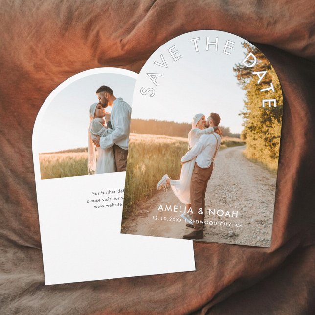 Convite Arch Foto Moderna Casamento Salve A Data (Criador carregado)