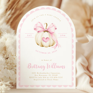 Convite Arch Little Pumpkin Girl Chá de fraldas