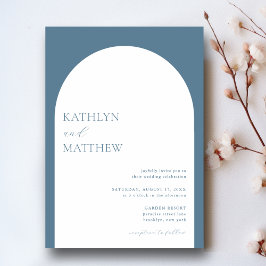 Convite Arch Minimalista Moderno Casamento Azul