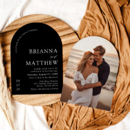 Convite Arch Modern Black & White Minimalist Weding