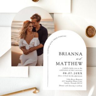 Convite Arch Modern Black & White Minimalist Weding