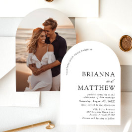 Convite Arch Modern Black & White Minimalist Weding