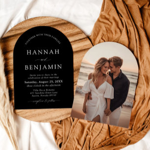 Convite Arch Modern Black & White Minimalist Weding