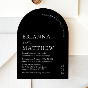 Convite Arch Modern Black & White Minimalist Weding