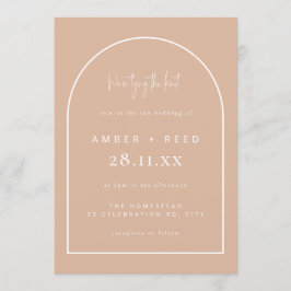 Convite Arch Modern Tying Knot Weding Blush Blush Script R