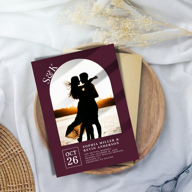 Convite Arch Moderno I Foto I Wine Berry I Weding (Criador carregado)