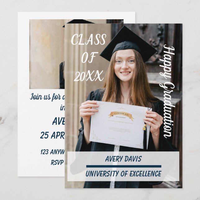 Convite Arch Photo Grad Party Invite 2026 (Frente/Verso)