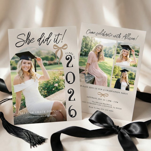 Convite Arch Photo Graduation Party Invitation (Criador carregado)
