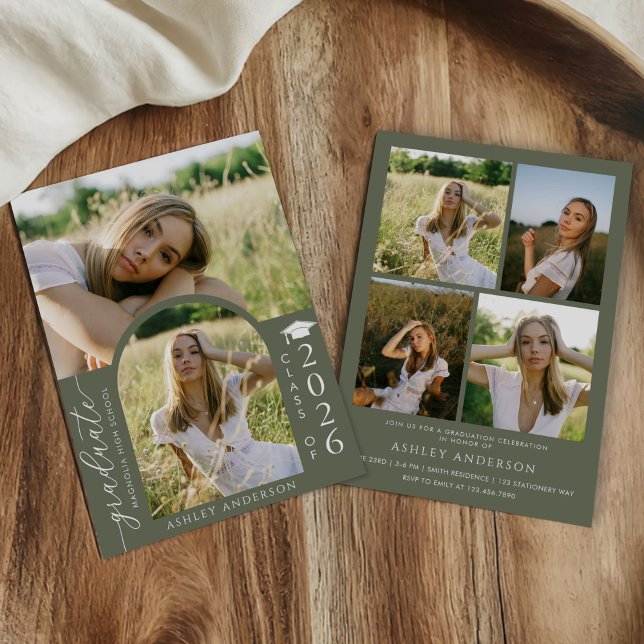 Convite Arch Photo Graduation Party Invite Announcement (Criador carregado)