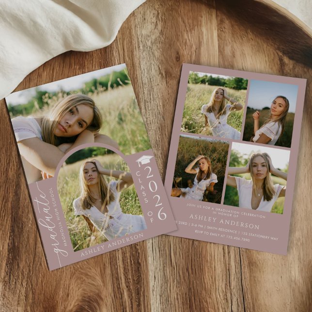 Convite Arch Photo Graduation Party Invite Announcement (Criador carregado)