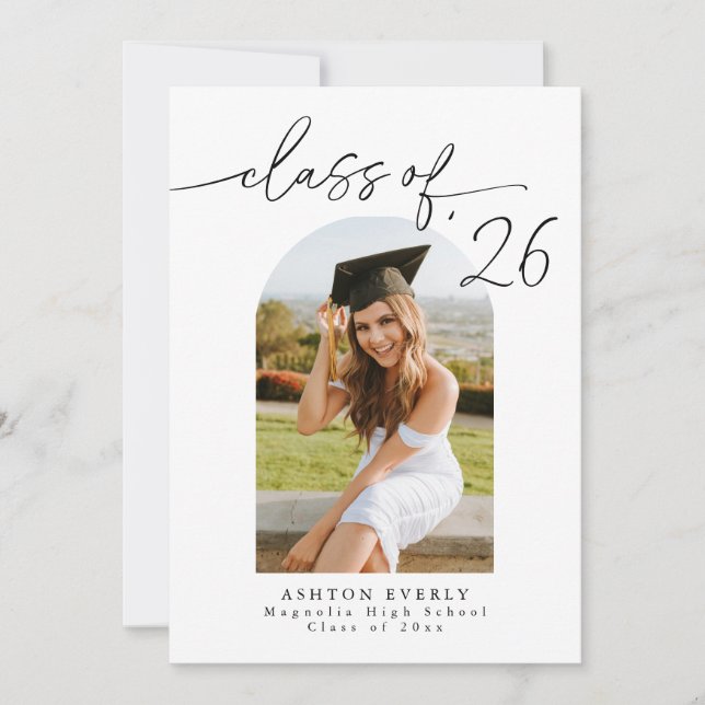 Convite Arch Photo Graduation Party Invite Announcement  (Frente)