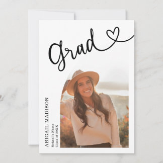 Convite Arch Photo Script with Heart Graduation Party 