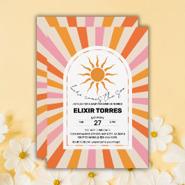 Convite Arch Retro Vem O Chá de fraldas Filho