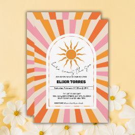 Convite Arch Retro Vem O Chá de fraldas Filho