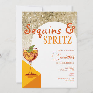 Convite Arch Sequins Modernos Elegantes Spritz Verão Anive