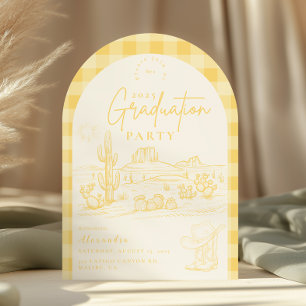 Convite Arch Sunshine Yellow Cowgirl Festa de formatura