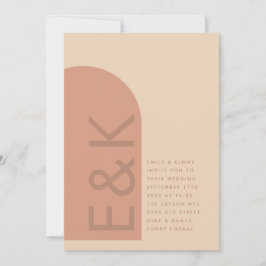 Convite Arch Terracotta Pampas Boho Desert Coral Weding