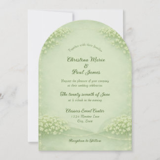 Convite Arched Soft Green Wedding Invitation