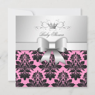 Convite Arco 311-Blackberry Sweet Pink Damask  Chá de fra