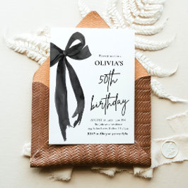 Convite Arco 50ª Festa de aniversário Preta de Aquarela El