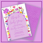 Convite Arco 60ª Festa de aniversário de flor selvagem rox<br><div class="desc">Um arco de Boho roxo rodeia seus 60º detalhes de Festa de aniversário. Flores silvestres coloridas adicionam um toque floral em roxo, amarelo alaranjado e vermelho. A escrita moderna também em roxo adiciona uma vibração de tendência que também é feminina. O dorso é roxo profundo com um sutil padrão de...</div>