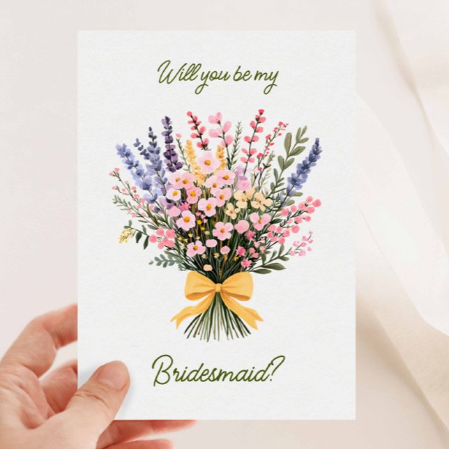 Convite Arco Amarelo, O Buquê De Flor Selvagem Moderno Ser (Criador carregado)