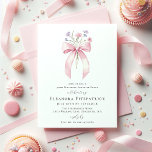 CONVITE ARCO ANIVERSÁRIO DE 30 ANOS DO PARTIDO SURPRESA<br><div class="desc">Um arco de coquete rosa feminino é decorado com pequenas flores silvestres rosa e roxas.</div>