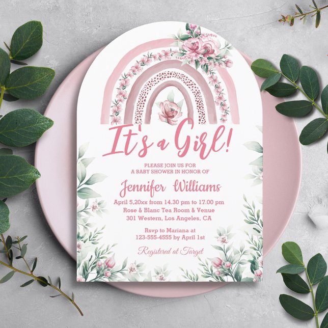 Convite arco arco arco-íris do arco-íris do chá de fraldas (Criador carregado)