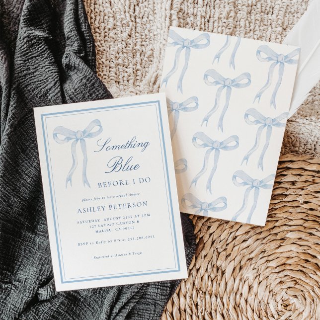 Convite Arco Azul Algo Azul Antes Que Eu Faça Chá de panel (Criador carregado)