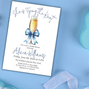 Convite Arco azul casando e Chá de panela Prosecco