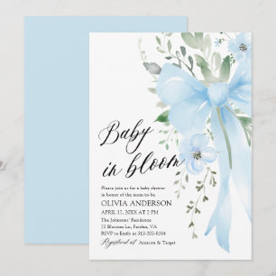 Convite Arco Azul, Chá de fraldas Floral Bloomo