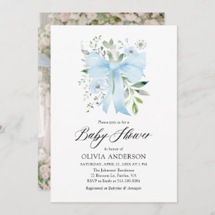 Convite Arco Azul, Chá de fraldas Floral Bloomo