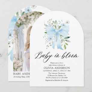Convite Arco Azul, Chá de fraldas Floral Bloomo