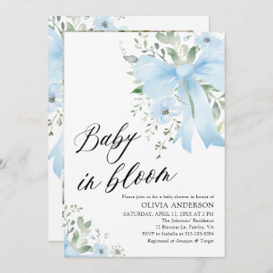Convite Arco Azul, Chá de fraldas Floral Bloomo