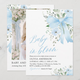 Convite Arco Azul, Chá de fraldas Floral Bloomo