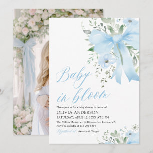 Convite Arco Azul, Chá de fraldas Floral Bloomo