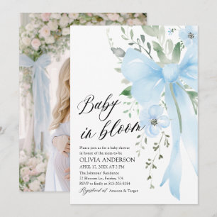 Convite Arco Azul, Chá de fraldas Floral Bloomo