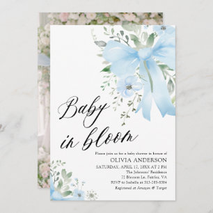 Convite Arco Azul, Chá de fraldas Floral Bloomo