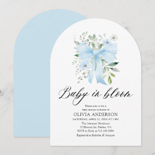 Convite Arco Azul, Chá de fraldas Floral Bloomo